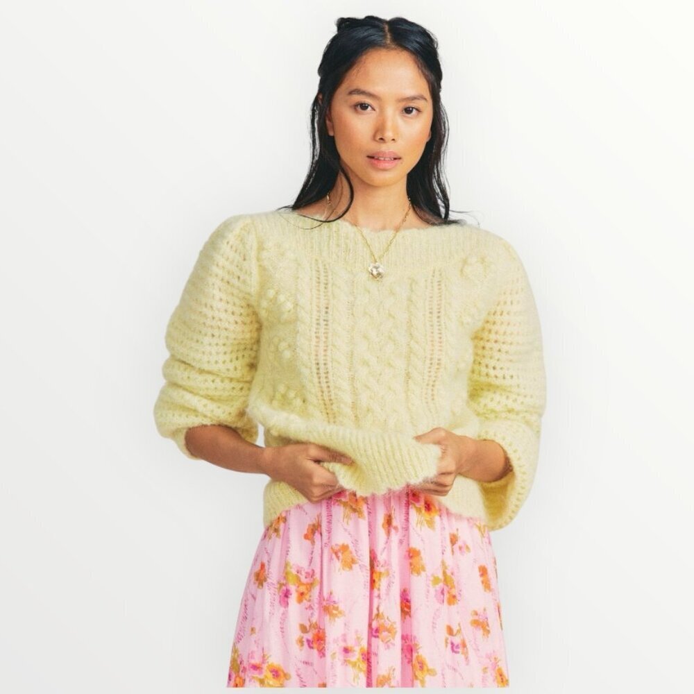 LoveShackFancy Vyoma Alpaca Blend Sweater in Rise and Shine